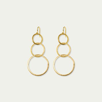 Pendientes Circles, plata con baño de oro amarillo