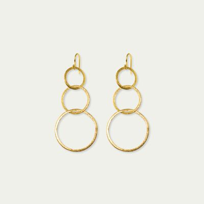 Earrings Circles, silver yellow gold plated