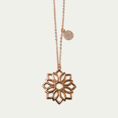 Collier Lotus, plaqué or rose