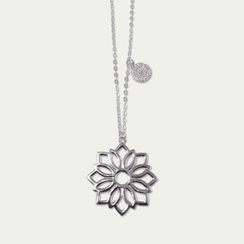 Collier lotus, argent sterling 1