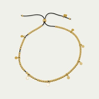 Anklet Sprinkle, yellow gold plated - strap color