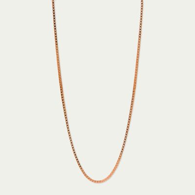 Box chain necklace, rose gold plated