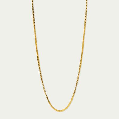 Box chain necklace, yellow gold plated