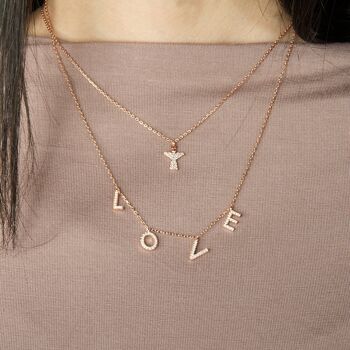 Collier Love, argent plaqué or rose 3