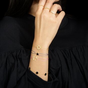 Bracelet porte-bonheur Big Shiny Clover, plaqué or rose - couleur du bracelet 2