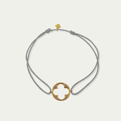 Bracciale portafortuna Big Shiny Clover, placcato oro giallo - colore cinturino