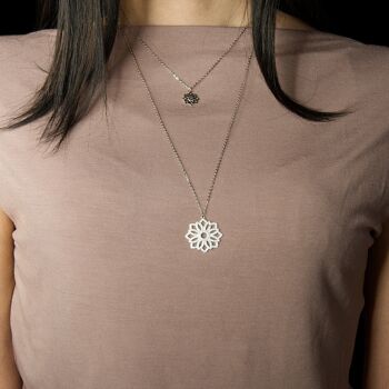 Collier Lotus étincelant, argent sterling 3