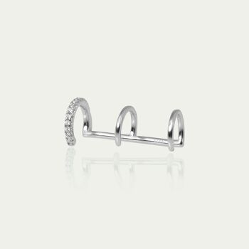 Earcuff Triple avec zircone, argent sterling 1