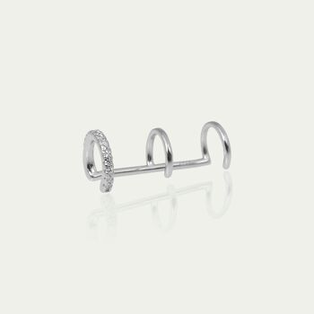 Earcuff Triple avec zircone, argent sterling 2