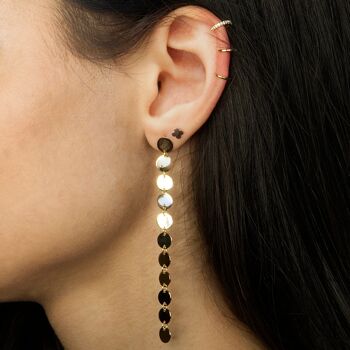 Earcuff Triple avec zircone, plaqué or jaune 3