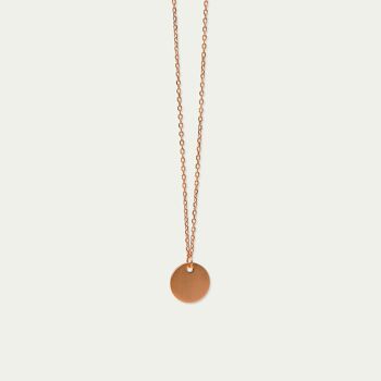 Collier Frosted Coin avec une plaque, plaqué or rose 1