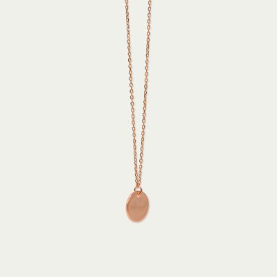Coin necklace with a plate, rose gold plated