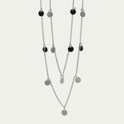 Collana Mini Coin lunga, in argento sterling