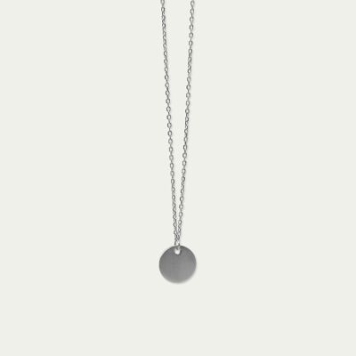 Collier Frosted Coin avec une plaque, argent sterling
