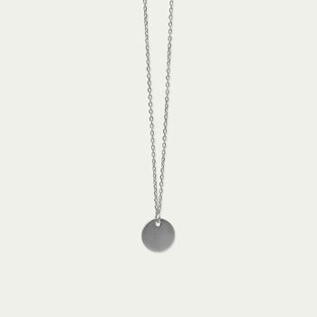 Collier Frosted Coin avec une plaque, argent sterling 1
