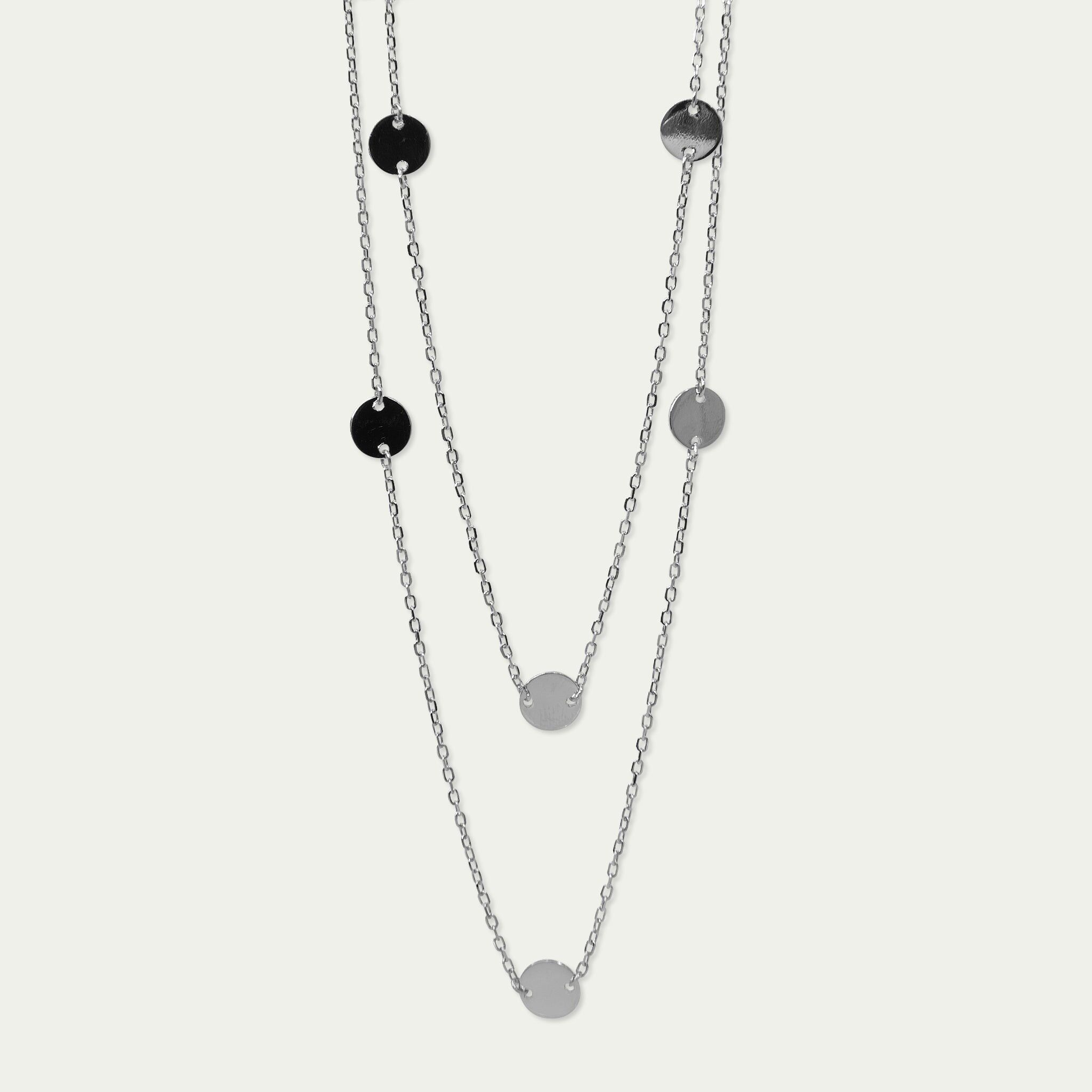 Collana portamonete lunga, in argento sterling