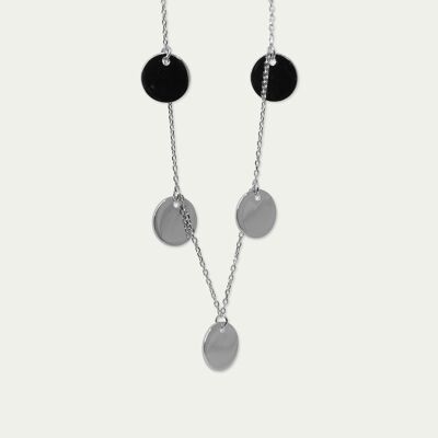 Necklace coin with 5 plates, sterling silver