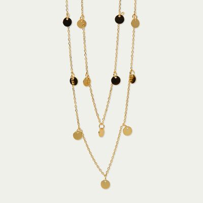 Collier Mini Coin long, plaqué or jaune