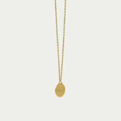 Coin necklace with a plate, yellow gold plated