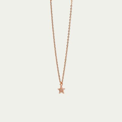 Collier Mini Étoile, plaqué or rose