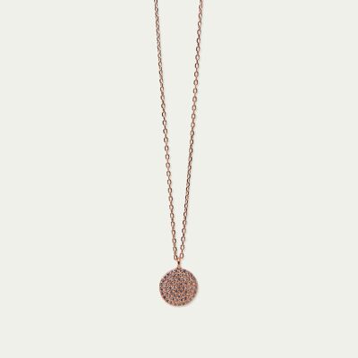 Necklace pavé, rose gold plated