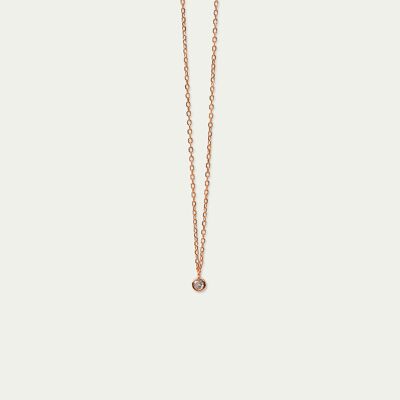 Necklace Glam with zirconia, rose gold plated, Crystal