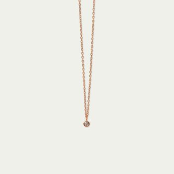 Collier Glam avec zircone, plaqué or rose, Cristal 1