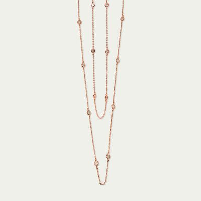 Collier Endless Glam, Plaqué Or Rose, Cristal