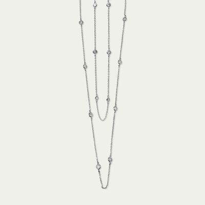 Collier Endless Glam, Argent Massif, Cristal