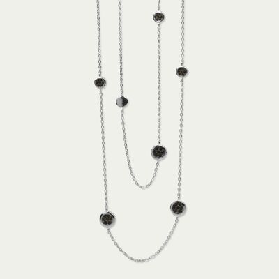 Collier Pavé Infini, Argent 925/1000ᵉ, Noir