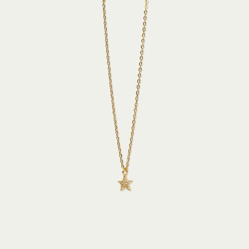 Halskette Mini Star, Gelbgold vergoldet