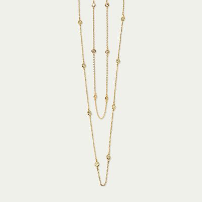 Endless Glam Necklace, Yellow Gold Plated, Crystal