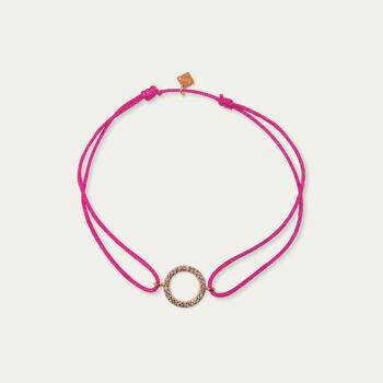 Bracelet porte-bonheur cercle avec zircone, plaqué or rose - couleur du bracelet 1