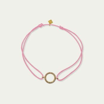 Bracelet porte-bonheur cercle avec zircone, plaqué or jaune - couleur du bracelet 1