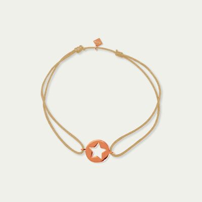 Bracelet porte-bonheur Star Disc, plaqué or rose - couleur du bracelet