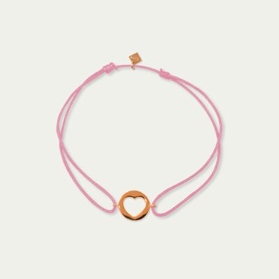 Lucky bracelet Heart Disc, rose gold plated - strap color