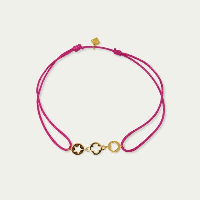 Lucky bracelet Disc Mix, yellow gold plated - strap color