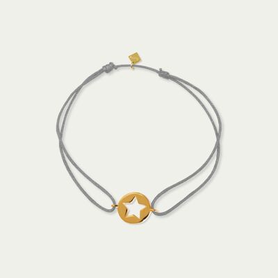 Lucky bracelet Star Disc, yellow gold plated - strap color