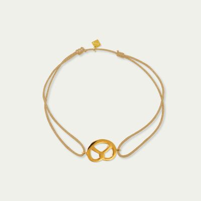 Lucky bracelet Brezn, yellow gold plated - strap color