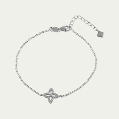 Shiny Clover Bracelet, Sterling Silver