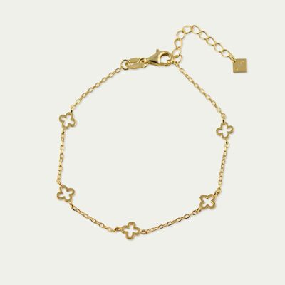 Endless Clover bracelet, yellow gold plated