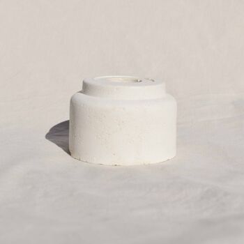 Bougeoir simple minimaliste béton - Blanc 1