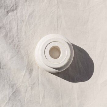 Bougeoir simple minimaliste béton - Blanc 2