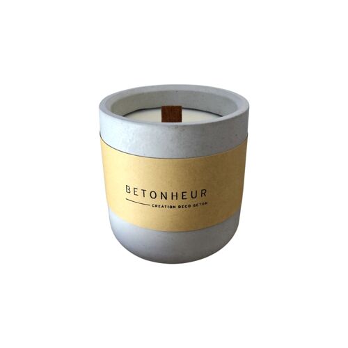 Bougie artisanale parfumée pot béton - Gris brut