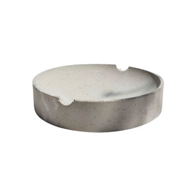 Minimalist ashtray round raw gray concrete