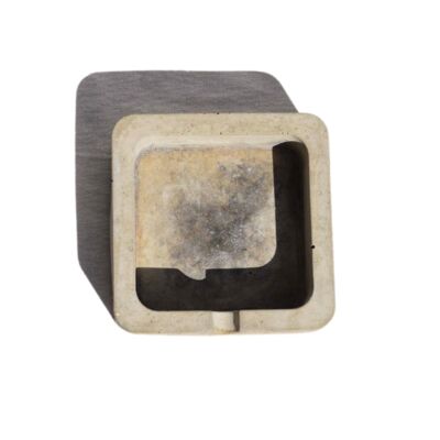 Raw concrete square minimalist ashtray