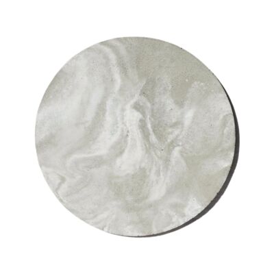 Dessous de plat minimaliste béton Marbré blanc/gris