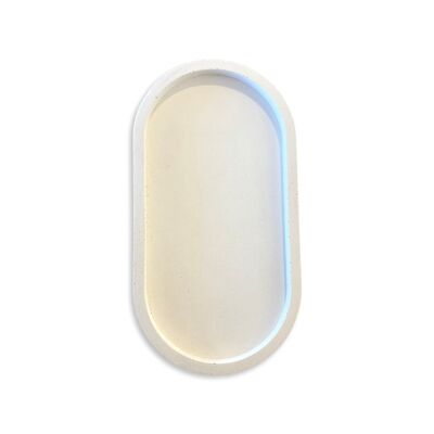Bandeja oval minimalista de hormigón para personalizar - Blanco