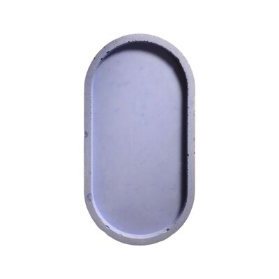 Minimalist concrete oval tray to customize - Blue