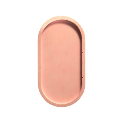 Minimalistisches ovales Tablett aus Beton zum Personalisieren - Pink